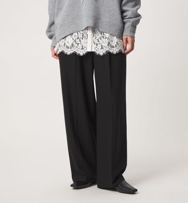 UNITED ARROWS green label relaxing「【WEB限定】＜at ease＞オルマイ ワイド パンツ マシンウォッシャブル ストレッチ 帯電防止」|その他|BLACK