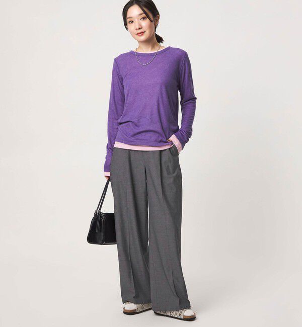 UNITED ARROWS green label relaxing「【WEB限定】＜at ease＞オルマイ ワイド パンツ マシンウォッシャブル ストレッチ 帯電防止」|その他|DK.GRAY