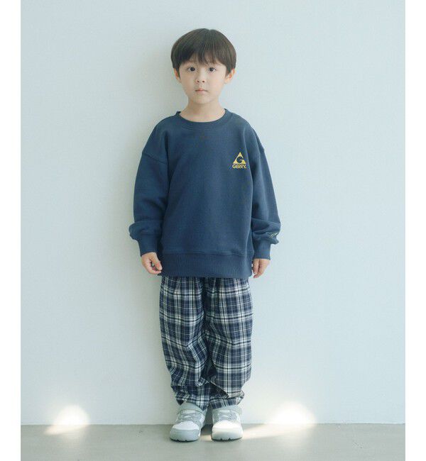 UNITED ARROWS green label relaxing「バレルレッグ チェック ロングパンツ / キッズ 100cm―160cm」|チノ|