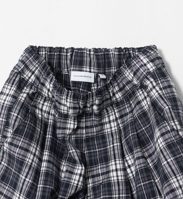 UNITED ARROWS green label relaxing「バレルレッグ チェック ロングパンツ / キッズ 100cm―160cm」|チノ|