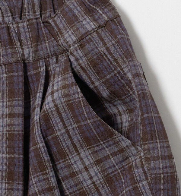 UNITED ARROWS green label relaxing「バレルレッグ チェック ロングパンツ / キッズ 100cm―160cm」|チノ|