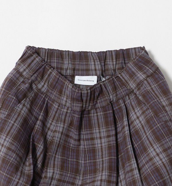 UNITED ARROWS green label relaxing「バレルレッグ チェック ロングパンツ / キッズ 100cm―160cm」|チノ|