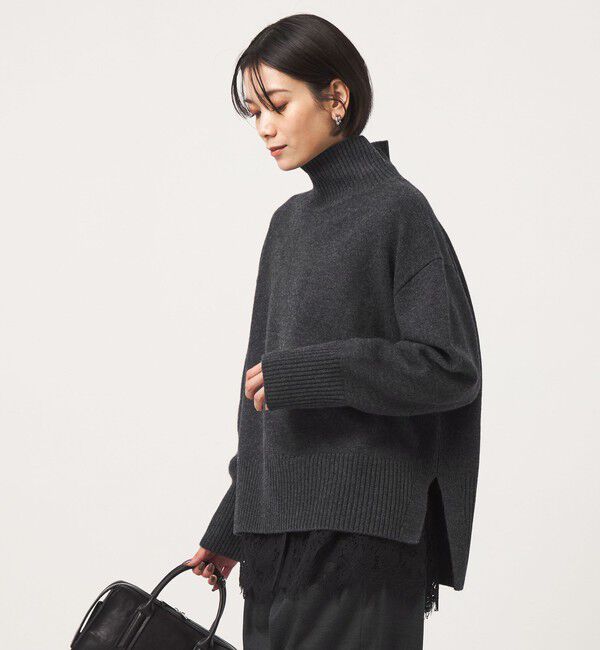 UNITED ARROWS green label relaxing「［size SHORTあり］SERENITY ハイネック プルオーバー ニット」|ニット・セーター|DK.GRAY