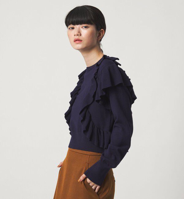 EMMEL REFINES「＜EMMEL REFINES＞EM カタフリル ニット プルオーバー」|ニット・セーター|