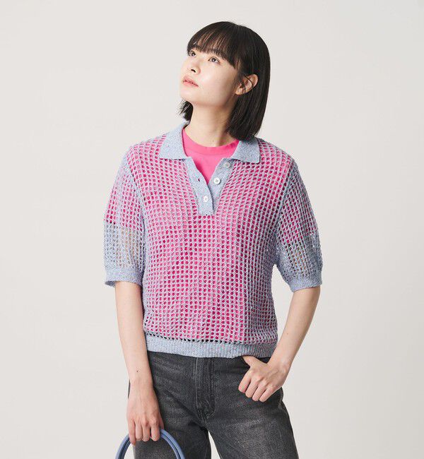 NICE WEATHER「＜NICE WEATHER＞メッシュ ショートスリーブ ポロシャツ」|ニット・セーター|
