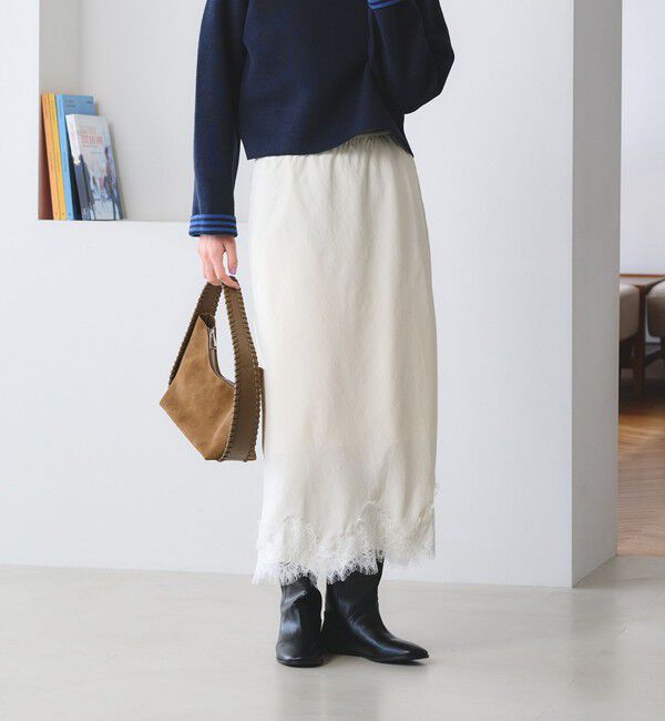 BEAUTY&YOUTH UNITED ARROWS「レース サテン ナロースカート ウォッシャブル」|スカート|