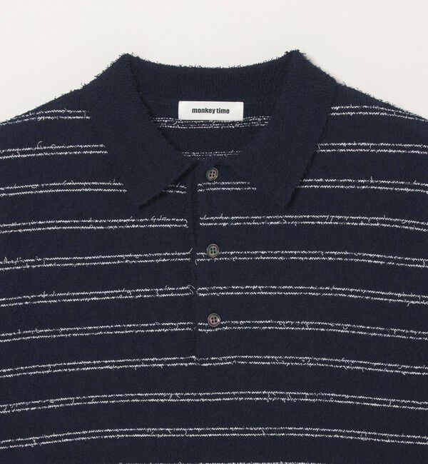 MONKEY TIME「カールヤーン ボーダー ポロシャツ」|ニット・セーター|