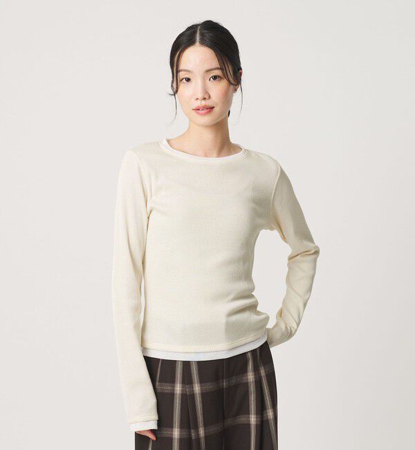 BEAUTY&YOUTH UNITED ARROWS「ポリエステルコットン テレコ チュール ドッキングプルオーバー」|Tシャツ・カットソー|