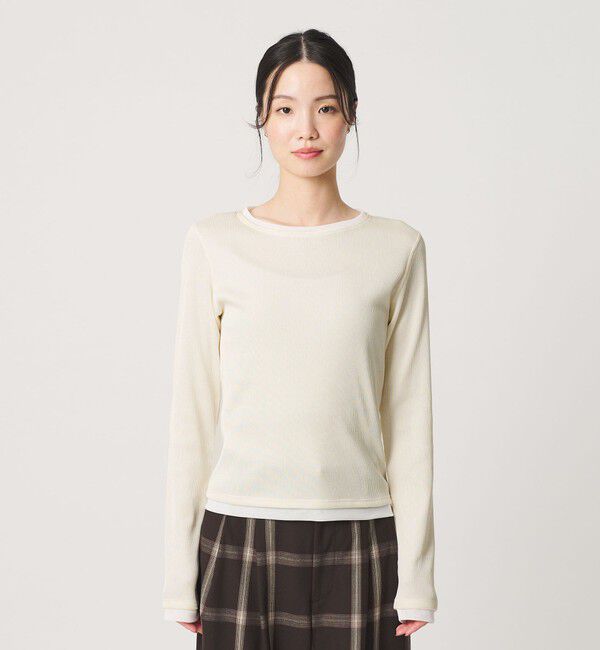 BEAUTY&YOUTH UNITED ARROWS「ポリエステルコットン テレコ チュール ドッキングプルオーバー」|Tシャツ・カットソー|