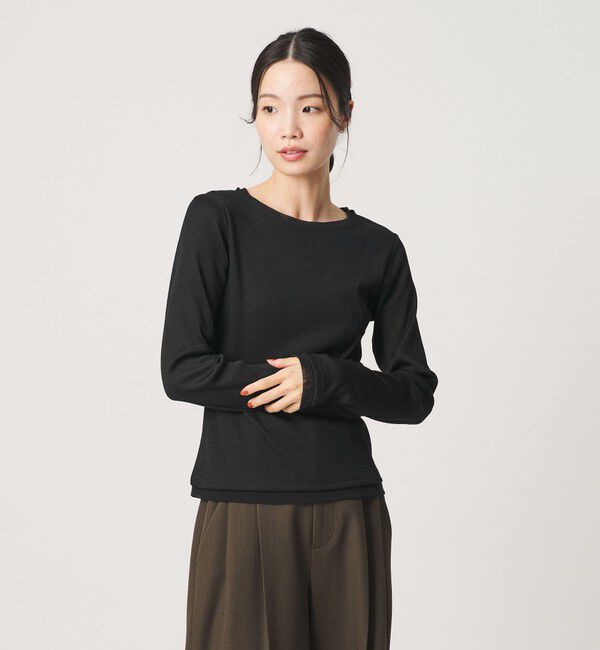 BEAUTY&YOUTH UNITED ARROWS「ポリエステルコットン テレコ チュール ドッキングプルオーバー」|Tシャツ・カットソー|