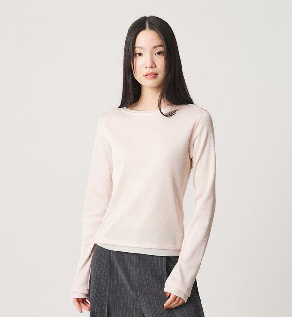 BEAUTY&YOUTH UNITED ARROWS「ポリエステルコットン テレコ チュール ドッキングプルオーバー」|Tシャツ・カットソー|