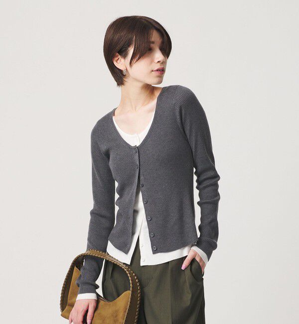BEAUTY&YOUTH UNITED ARROWS「【WEB限定】レイヤードニットカーディガン ウォッシャブル」|カーディガン|MD.GRAY