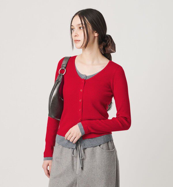 BEAUTY&YOUTH UNITED ARROWS「【WEB限定】レイヤードニットカーディガン ウォッシャブル」|カーディガン|