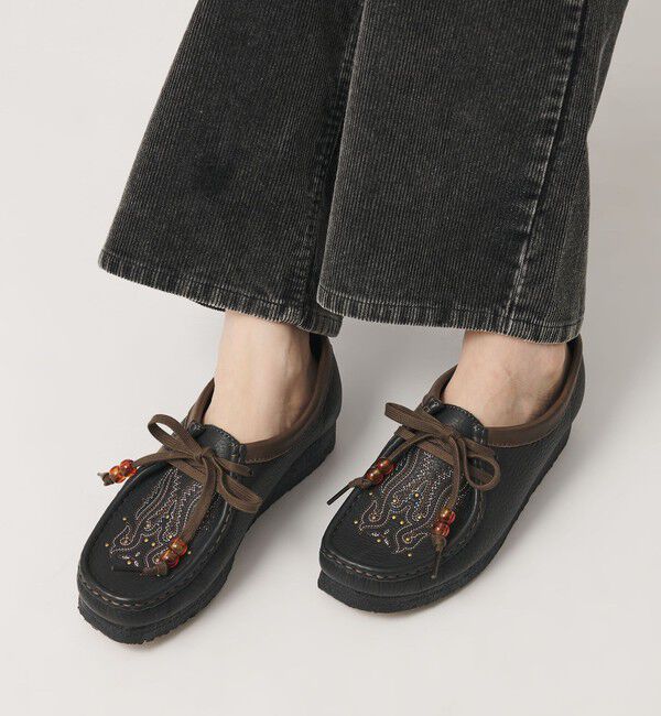 BEAUTY&YOUTH UNITED ARROWS「＜Clarks Originals＞レザー エンブロイダリー ワラビーブーツ」|ロングブーツ|BLACK