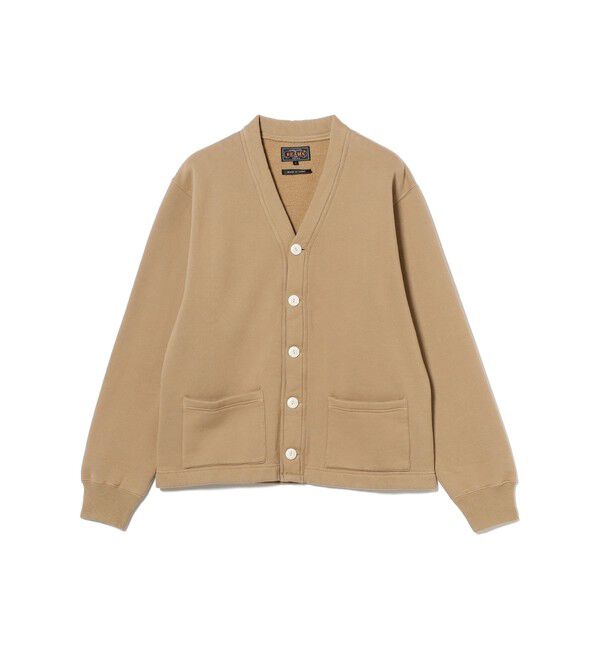 BEAMS PLUS「レイズドバック スウェット Vネック カーディガン」|スウェット・ジャージ|