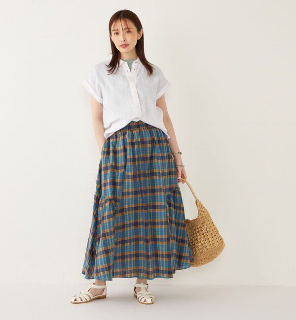 SHIPS Colors 「SHIPS Colors:〈手洗い可能〉マドラスチェック ギャザー スカート◇」|スカート|