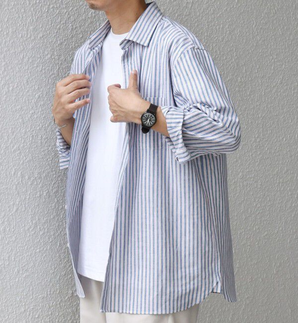 SHIPS any「SHIPS any: コットン/リネン 7分袖 レギュラー シャツ◇」|シャツ・ブラウス|