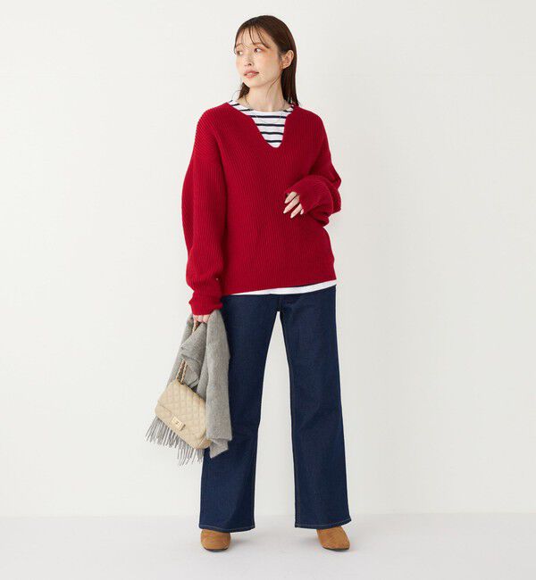 SHIPS Colors 「SHIPS Colors:〈手洗い可能〉畦 スキッパー ニット◇」|ニット・セーター|
