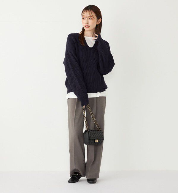 SHIPS Colors 「SHIPS Colors:〈手洗い可能〉畦 スキッパー ニット◇」|ニット・セーター|