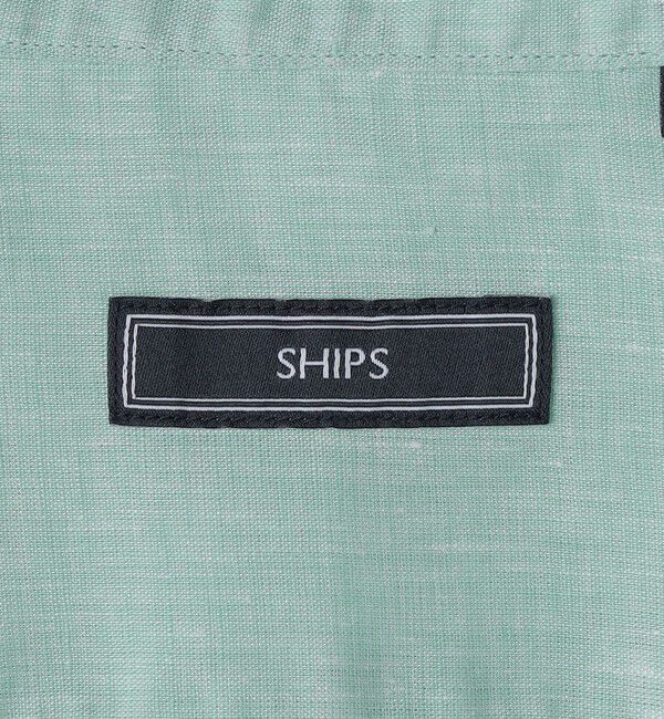 SHIPS「SHIPS: ウォッシュド リネン バンドカラー ソリッド シャツ」|シャツ・ブラウス|
