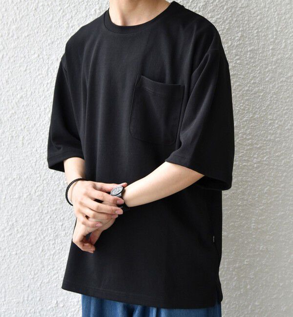 SHIPS any「SHIPS any:〈接触冷感〉COOL TOUCH スムース リラックス ポケット Tシャツ 26SS◇」|Tシャツ・カットソー|ブラック