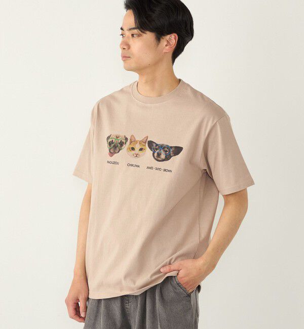 SHIPS Colors 「さかがみ家&times;SHIPS:コラボ プリント Tシャツ◇」|Tシャツ・カットソー|ベージュ