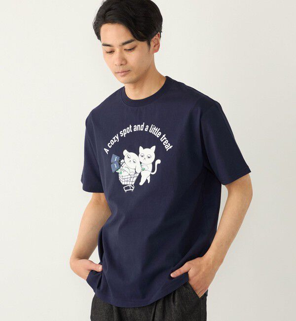 SHIPS Colors 「さかがみ家&times;SHIPS:コラボ プリント Tシャツ◇」|Tシャツ・カットソー|ダークブルー