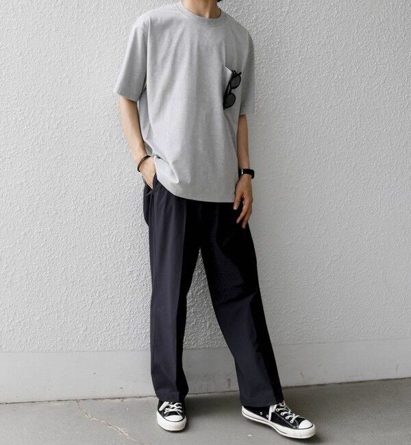 SHIPS any「SHIPS any:〈接触冷感/吸水速乾/UVカット/遮熱〉Raylock ダブルフェイス ポケット Tシャツ」|Tシャツ・カットソー|