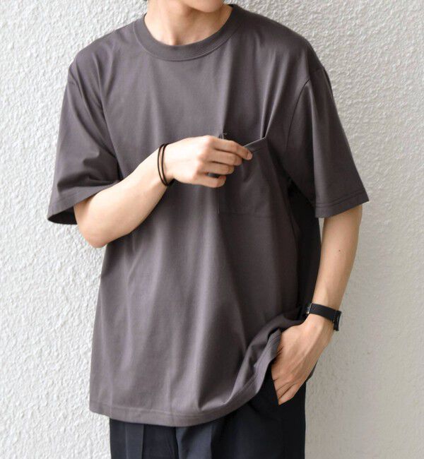 SHIPS any「SHIPS any:〈接触冷感/吸水速乾/UVカット/遮熱〉Raylock ダブルフェイス ポケット Tシャツ」|Tシャツ・カットソー|