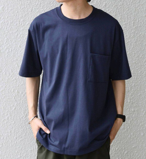 SHIPS any「SHIPS any:〈接触冷感/吸水速乾/UVカット/遮熱〉Raylock ダブルフェイス ポケット Tシャツ」|Tシャツ・カットソー|
