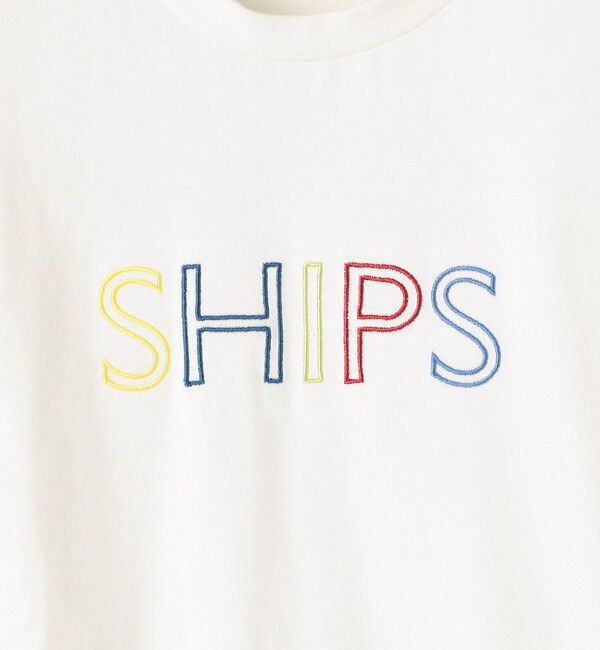 SHIPS KIDS「SHIPS KIDS:100～130cm/ 刺繍 ロゴ ロングスリーブ Tシャツ」|Tシャツ・カットソー|