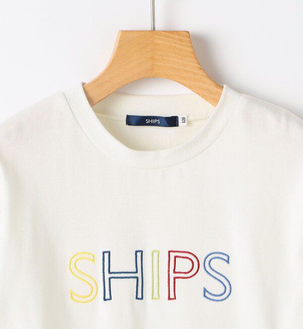 SHIPS KIDS「SHIPS KIDS:100～130cm/ 刺繍 ロゴ ロングスリーブ Tシャツ」|Tシャツ・カットソー|