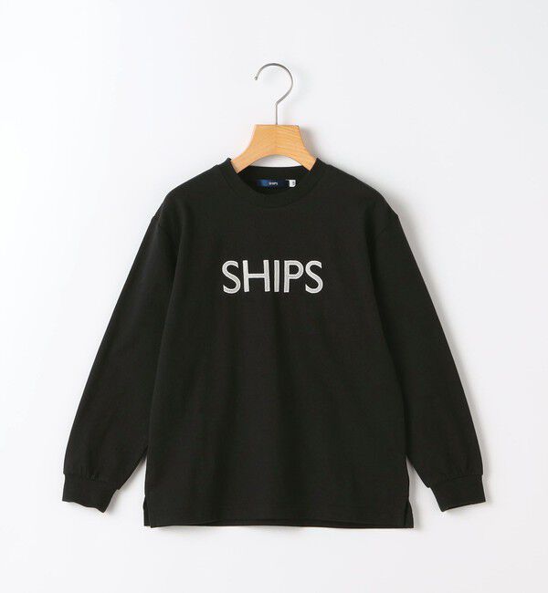 SHIPS KIDS「SHIPS KIDS:100～130cm/ 刺繍 ロゴ ロングスリーブ Tシャツ」|Tシャツ・カットソー|
