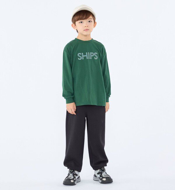 SHIPS KIDS「SHIPS KIDS:100～130cm/ 刺繍 ロゴ ロングスリーブ Tシャツ」|Tシャツ・カットソー|