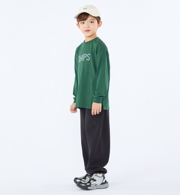 SHIPS KIDS「SHIPS KIDS:100～130cm/ 刺繍 ロゴ ロングスリーブ Tシャツ」|Tシャツ・カットソー|