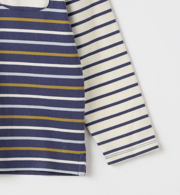 SHIPS KIDS「SHIPS KIDS:140～160cm /クレイジーパターン ボーダー ロングスリーブ Tシャツ」|Tシャツ・カットソー|