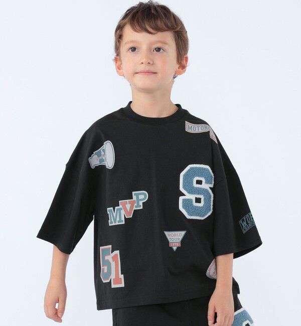 SHIPS KIDS「SHIPS KIDS:100～130cm /〈UVカット/接触冷感〉ワッペンプリント Tシャツ」|Tシャツ・カットソー|