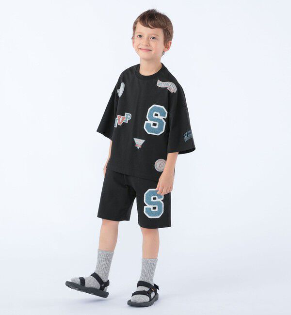 SHIPS KIDS「SHIPS KIDS:100～130cm /〈UVカット/接触冷感〉ワッペンプリント Tシャツ」|Tシャツ・カットソー|