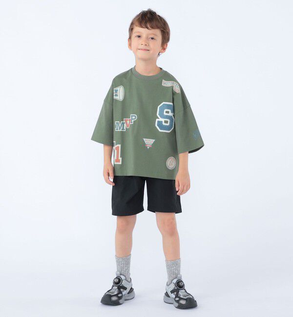 SHIPS KIDS「SHIPS KIDS:100～130cm /〈UVカット/接触冷感〉ワッペンプリント Tシャツ」|Tシャツ・カットソー|