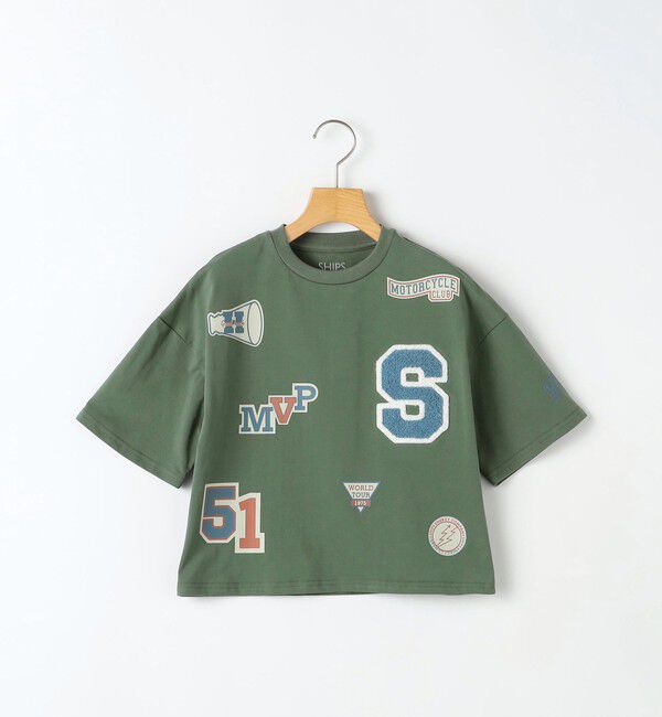SHIPS KIDS「SHIPS KIDS:100～130cm /〈UVカット/接触冷感〉ワッペンプリント Tシャツ」|Tシャツ・カットソー|