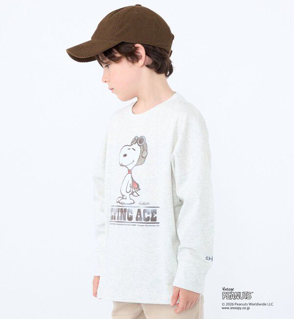 SHIPS KIDS「SHIPS KIDS:100～130cm / PEANUTS FA プリント ロングスリーブ Tシャツ」|Tシャツ・カットソー|
