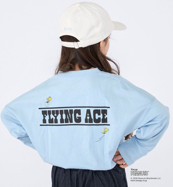 SHIPS KIDS「SHIPS KIDS:100～130cm / PEANUTS FA プリント ロングスリーブ Tシャツ」|Tシャツ・カットソー|