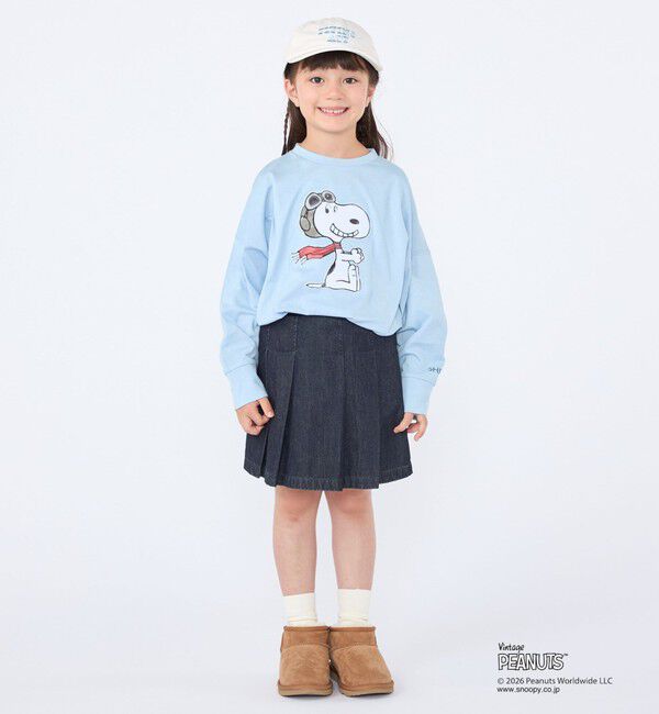 SHIPS KIDS「SHIPS KIDS:100～130cm / PEANUTS FA プリント ロングスリーブ Tシャツ」|Tシャツ・カットソー|