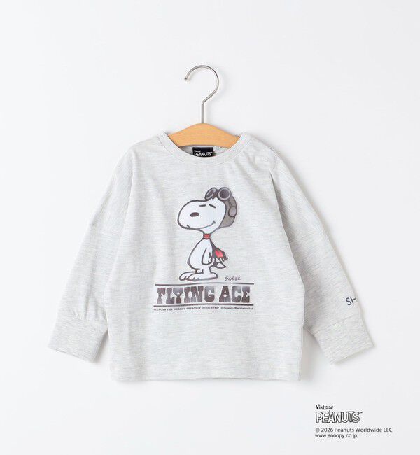 SHIPS KIDS「SHIPS KIDS:80～90cm / PEANUTS FA プリント ロングスリーブ Tシャツ」|Tシャツ・カットソー|ナチュラル