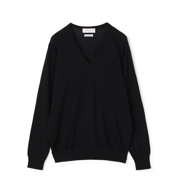 TOMORROWLAND MENS「TOMORROWLAND tricot スーパーファインメリノウール Vネックニット S-WOOL」|ニット・セーター|19 ブラック