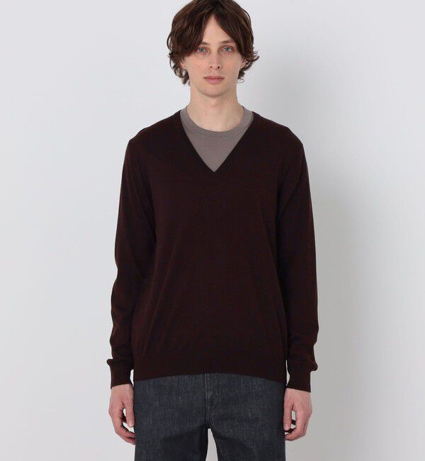 TOMORROWLAND MENS「TOMORROWLAND tricot スーパーファインメリノウール Vネックニット S-WOOL」|ニット・セーター|