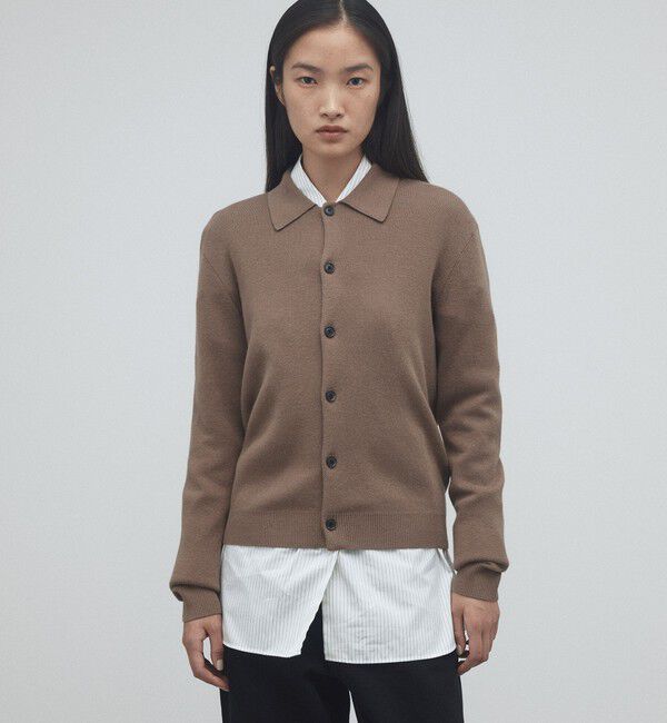 Edition「コットンカシミヤ ポロニット カーディガン」|カーディガン|