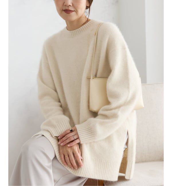 Plage「《予約》Fur Crew-Neck Slit プルオーバー」|ニット・セーター|