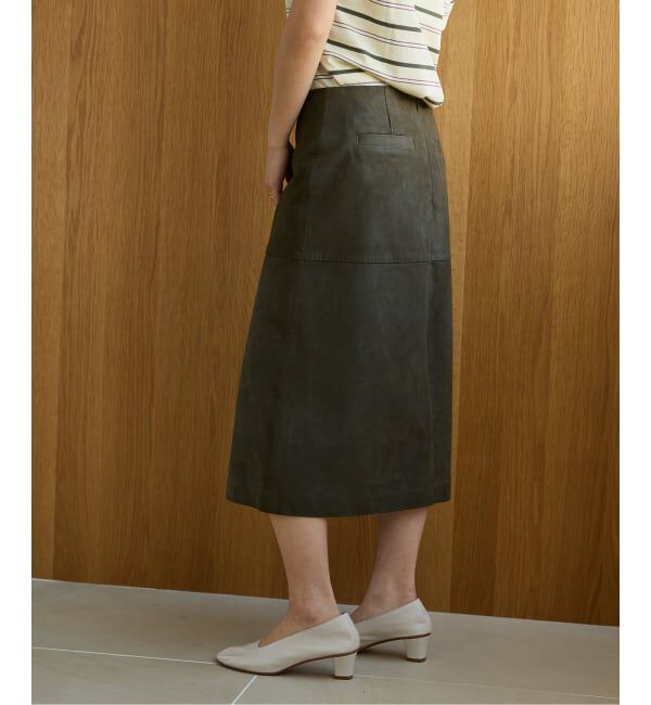 IENA LA BOUCLE「IENA LA BOUCLE GOATLEATHER スカート」|スカート|カーキ