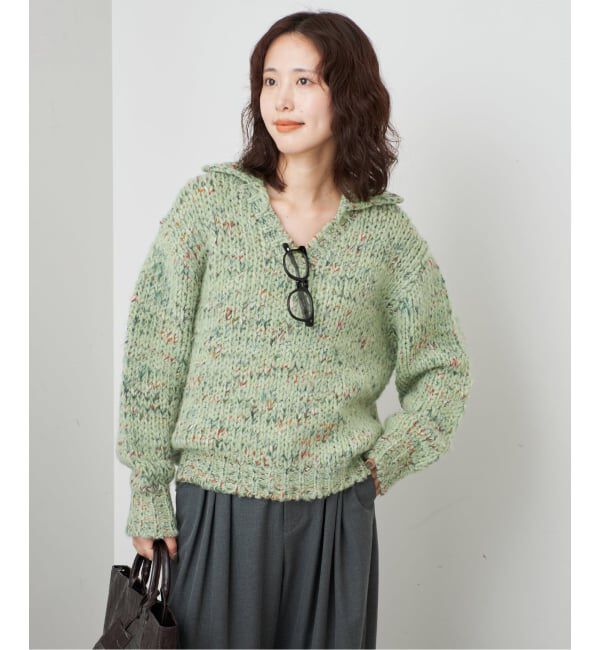 SLOBE IENA「《予約》TRICOTS JEAN MARC/トリコットジーンマルク SLOBE別注 MIXスキッパーニット」|ニット・セーター|